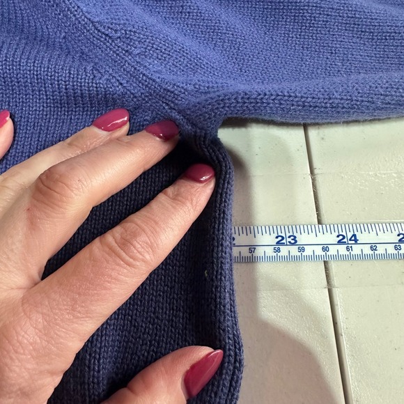 Ellsworth + Ivey Navy Blue Sweater Nantucket Embroidery Crew Neck Women's Size L - Picture 6 of 7